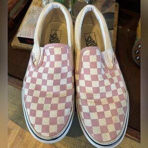 Pink and white vans. Used size 10